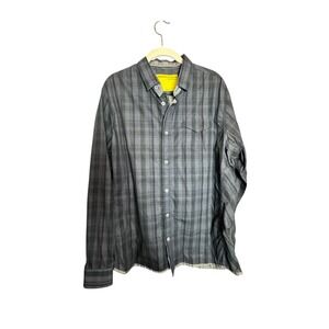 Descendant of Thieves Shirt Mens XL Gray Plaid Grunge Smart Casual Dark Academia
